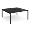 Adapt back to back desks 1600mm x 1600mm - black frame black top - E1616-K-BK