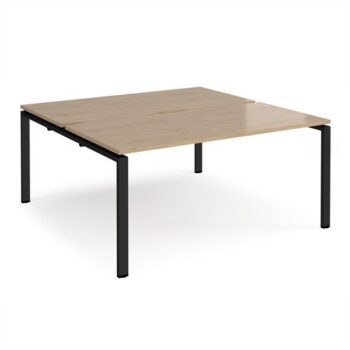Adapt back to back desks 1600mm x 1600mm - black frame Kendal Oak Top - E1616-K-KO