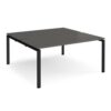 Adapt back to back desks 1600mm x 1600mm - black frame storm grey top - E1616-K-OG