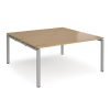Adapt back to back desks 1600mm x 1600mm - silver frame Oak Top - E1616-S-O