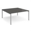 Adapt back to back desks 1600mm x 1600mm - silver frame storm grey top - E1616-S-OG