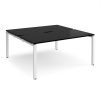Adapt back to back desks 1600mm x 1600mm - white frame black top - E1616-WH-BK