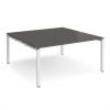 Adapt back to back desks 1600mm x 1600mm - white frame storm grey top - E1616-WH-OG