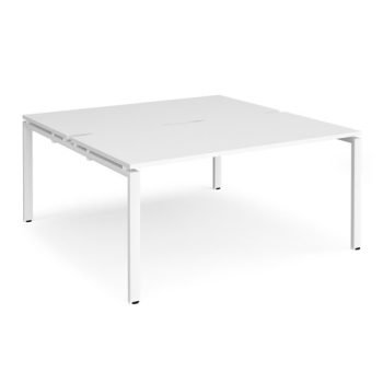Adapt back to back desks 1600mm x 1600mm - white frame White Top - E1616-WH-WH