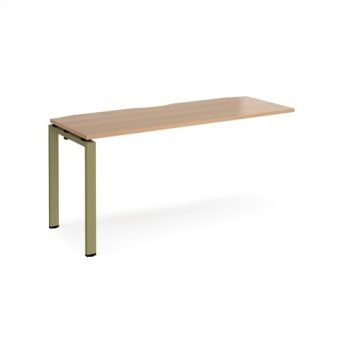 Adapt add on unit single 1600mm x 600mm - green frame Beech top - E166-AB-GN-B