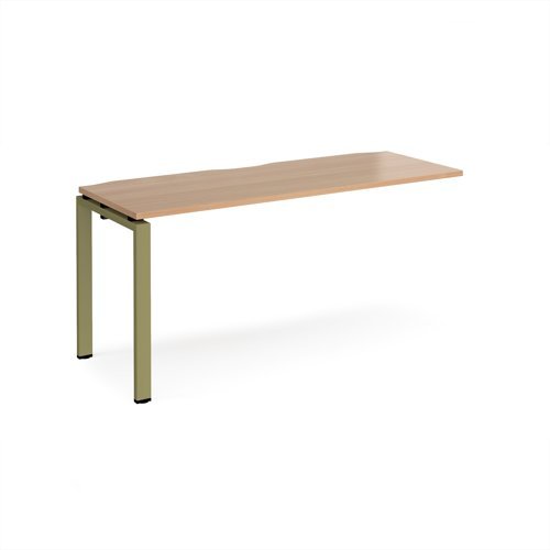 Adapt add on unit single 1600mm x 600mm - green frame Beech top - E166-AB-GN-B