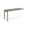 Adapt add on unit single 1600mm x 600mm - green frame Grey Oak Top - E166-AB-GN-GO