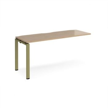 Adapt add on unit single 1600mm x 600mm - green frame Kendal Oak Top - E166-AB-GN-KO