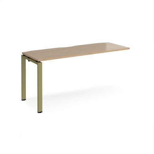 Adapt add on unit single 1600mm x 600mm - green frame Kendal Oak Top - E166-AB-GN-KO