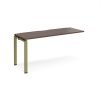 Adapt add on unit single 1600mm x 600mm - green frame Walnut top - E166-AB-GN-W