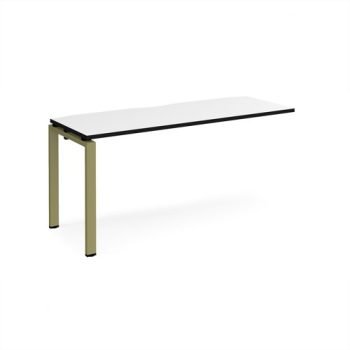 Adapt add on unit single 1600mm x 600mm - green frame White Top black edge - E166-AB-GN-WK