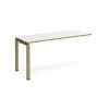 Adapt add on unit single 1600mm x 600mm - green frame White Top oak edge - E166-AB-GN-WO