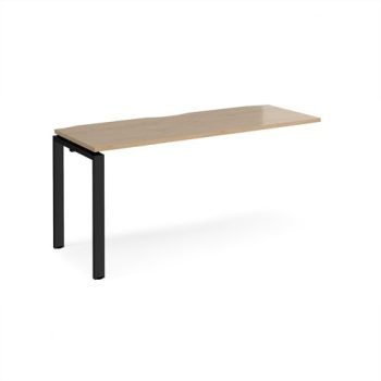 Adapt add on unit single 1600mm x 600mm - black frame Kendal Oak Top - E166-AB-K-KO