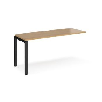 Adapt add on unit single 1600mm x 600mm - black frame Oak Top - E166-AB-K-O