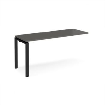 Adapt add on unit single 1600mm x 600mm - black frame storm grey top - E166-AB-K-OG