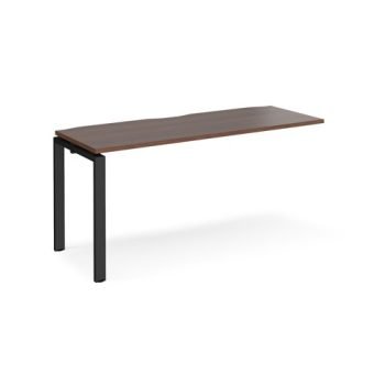 Adapt add on unit single 1600mm x 600mm - black frame Walnut top - E166-AB-K-W