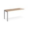 Adapt add on unit single 1600mm x 600mm - silver frame Beech top - E166-AB-S-B