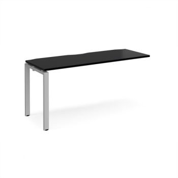 Adapt add on unit single 1600mm x 600mm - silver frame black top - E166-AB-S-BK