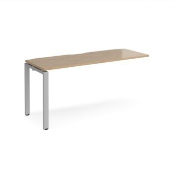 Adapt add on unit single 1600mm x 600mm - silver frame Kendal Oak Top - E166-AB-S-KO