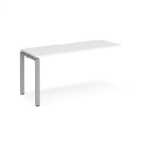 Adapt add on unit single 1600mm x 600mm - silver frame White Top - E166-AB-S-WH