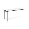 Adapt add on unit single 1600mm x 600mm - silver frame White Top black edge - E166-AB-S-WK