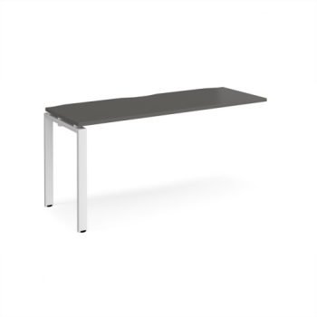 Adapt add on unit single 1600mm x 600mm - white frame storm grey top - E166-AB-WH-OG