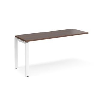 Adapt add on unit single 1600mm x 600mm - white frame Walnut top - E166-AB-WH-W