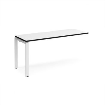 Adapt add on unit single 1600mm x 600mm - white frame White Top black edge - E166-AB-WH-WK