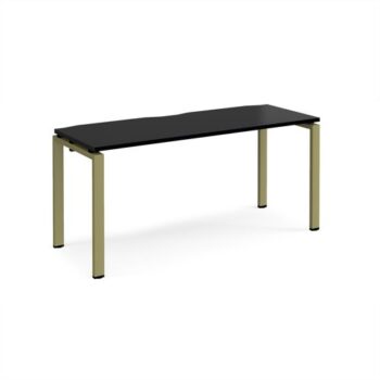 Adapt single desk 1600mm x 600mm - green frame black top - E166-GN-BK
