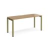 Adapt single desk 1600mm x 600mm - green frame Oak Top - E166-GN-O