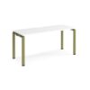 Adapt single desk 1600mm x 600mm - green frame White Top - E166-GN-WH