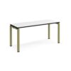 Adapt single desk 1600mm x 600mm - green frame White Top black edge - E166-GN-WK