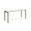 Adapt single desk 1600mm x 600mm - green frame White Top oak edge - E166-GN-WO
