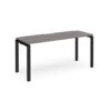 Adapt single desk 1600mm x 600mm - black frame Grey Oak Top - E166-K-GO
