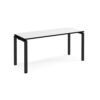 Adapt single desk 1600mm x 600mm - black frame White Top black edge - E166-K-WK