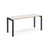 Adapt single desk 1600mm x 600mm - black frame White Top with oak edging - E166-K-WO