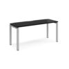Adapt single desk 1600mm x 600mm - silver frame black top - E166-S-BK