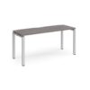 Adapt single desk 1600mm x 600mm - silver frame Grey Oak Top - E166-S-GO