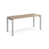Adapt single desk 1600mm x 600mm - silver frame Kendal Oak Top - E166-S-KO