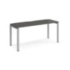 Adapt single desk 1600mm x 600mm - silver frame storm grey top - E166-S-OG