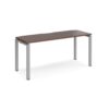 Adapt single desk 1600mm x 600mm - silver frame Walnut top - E166-S-W