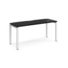 Adapt single desk 1600mm x 600mm - white frame black top - E166-WH-BK