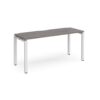 Adapt single desk 1600mm x 600mm - white frame Grey Oak Top - E166-WH-GO