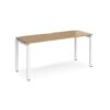 Adapt single desk 1600mm x 600mm - white frame Oak Top - E166-WH-O