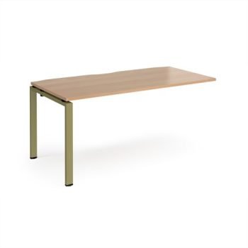 Adapt add on unit single 1600mm x 800mm - green frame Beech top - E168-AB-GN-B