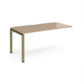 Adapt add on unit single 1600mm x 800mm - green frame Kendal Oak Top - E168-AB-GN-KO