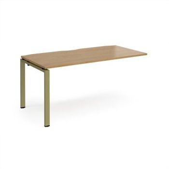 Adapt add on unit single 1600mm x 800mm - green frame Oak Top - E168-AB-GN-O