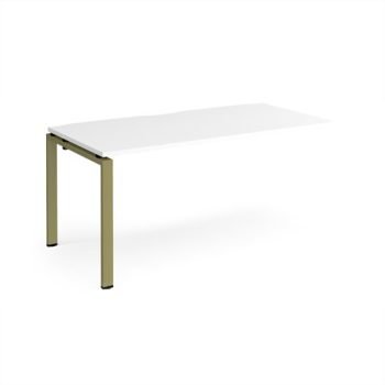 Adapt add on unit single 1600mm x 800mm - green frame White Top - E168-AB-GN-WH