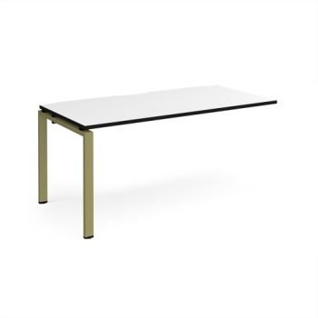 Adapt add on unit single 1600mm x 800mm - green frame White Top black edge - E168-AB-GN-WK