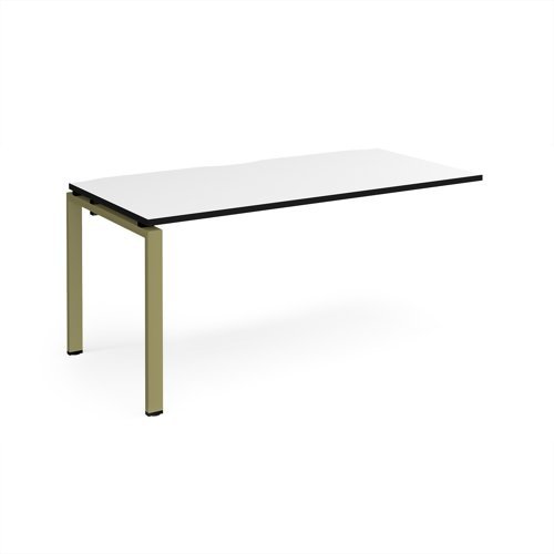 Adapt add on unit single 1600mm x 800mm - green frame White Top black edge - E168-AB-GN-WK